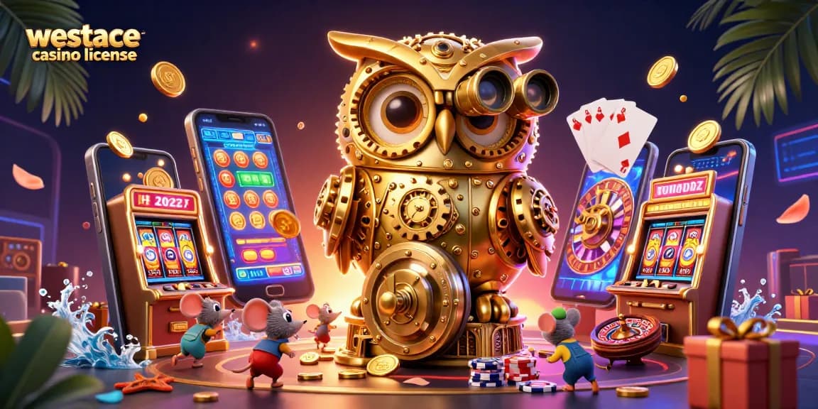 Visualisez l'expérience de jeu avec la licence Westace casino dans une illustration riche en détails.