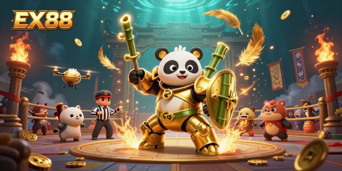 Engage with EX 88 in a vibrant 3D gaming arena filled with excitement and action.