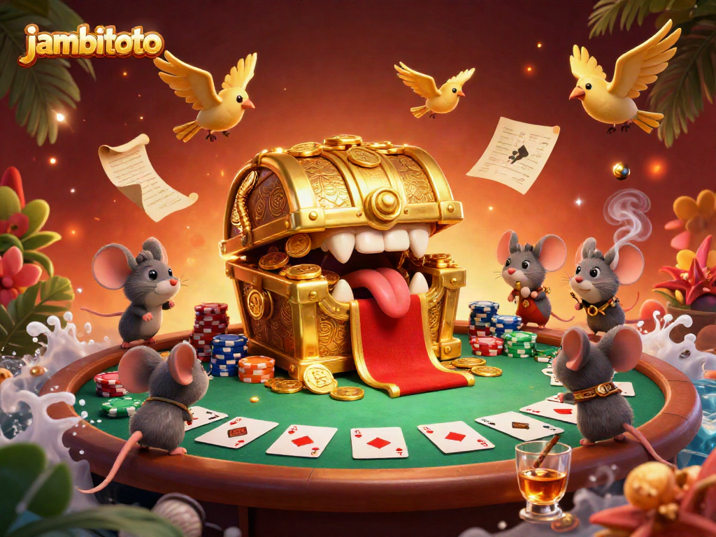 Experience thrilling wins with jambitoto in a vibrant 3D casino adventure scene.