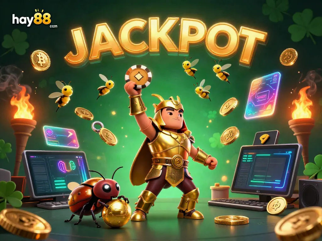 Experience exciting wins at hay88 com in this lively 3D casino-themed scene filled with action and vibrant details.